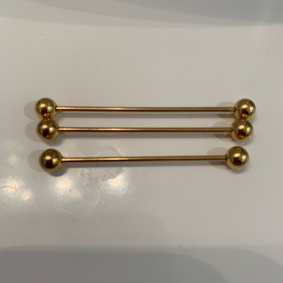 16G gold industrial barbells - Picture 1 of 3